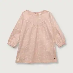 Vestido Con Corte en V de Niña Rosado Talla 18M Opaline