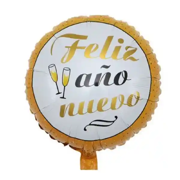 Globo Redondo Feliz Año Nuevo Copas