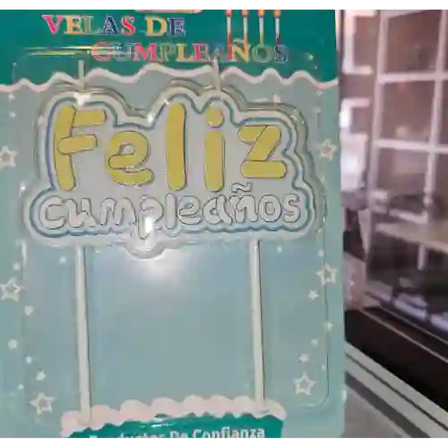 Vela Feliz Cumpleaños Azul