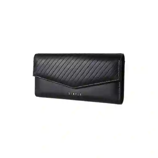 Miniso Monedero Three Fold Long Striped Women's Negro