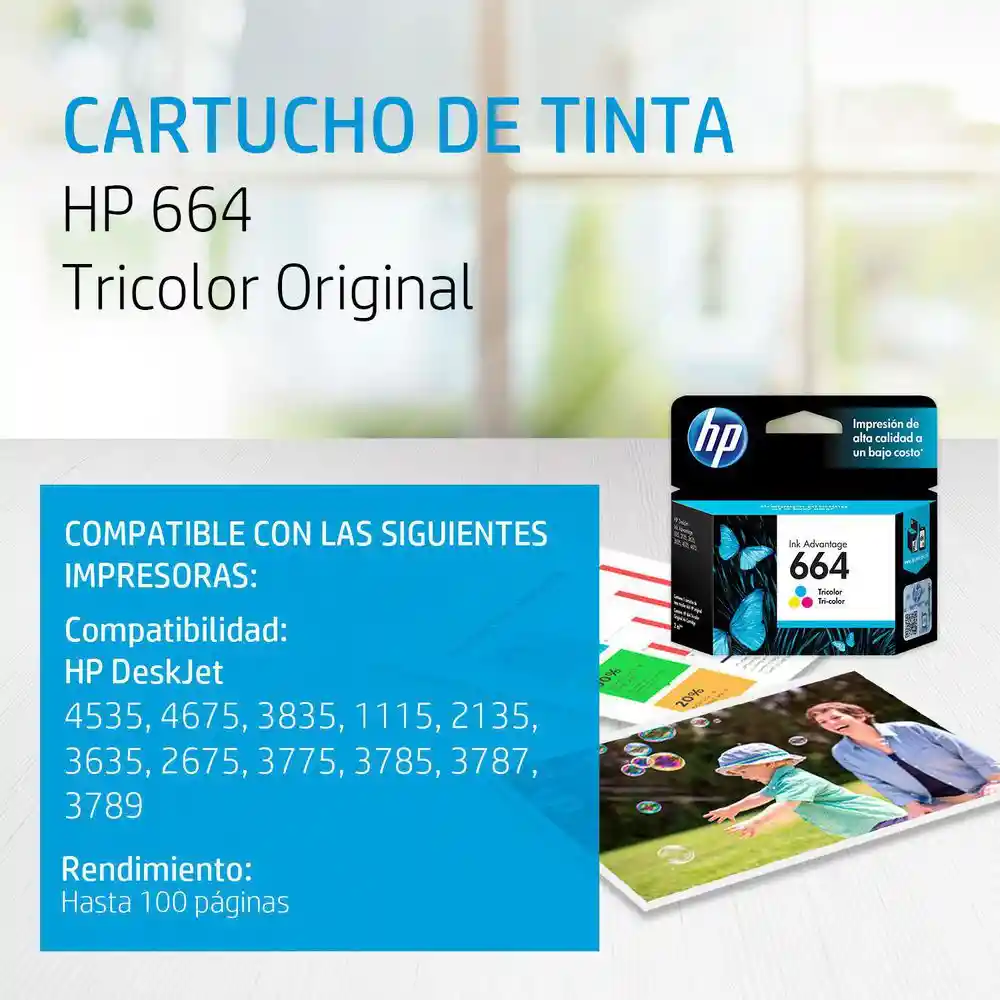 Hp Cartucho 664 Tricolor
