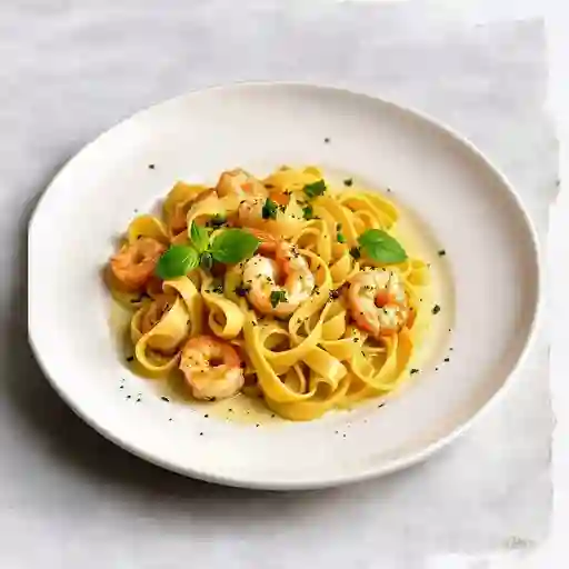 Pappardelle gamberi - basilico