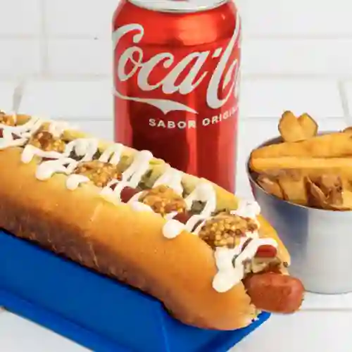 Hotdog con Papas Fritas y Bebida