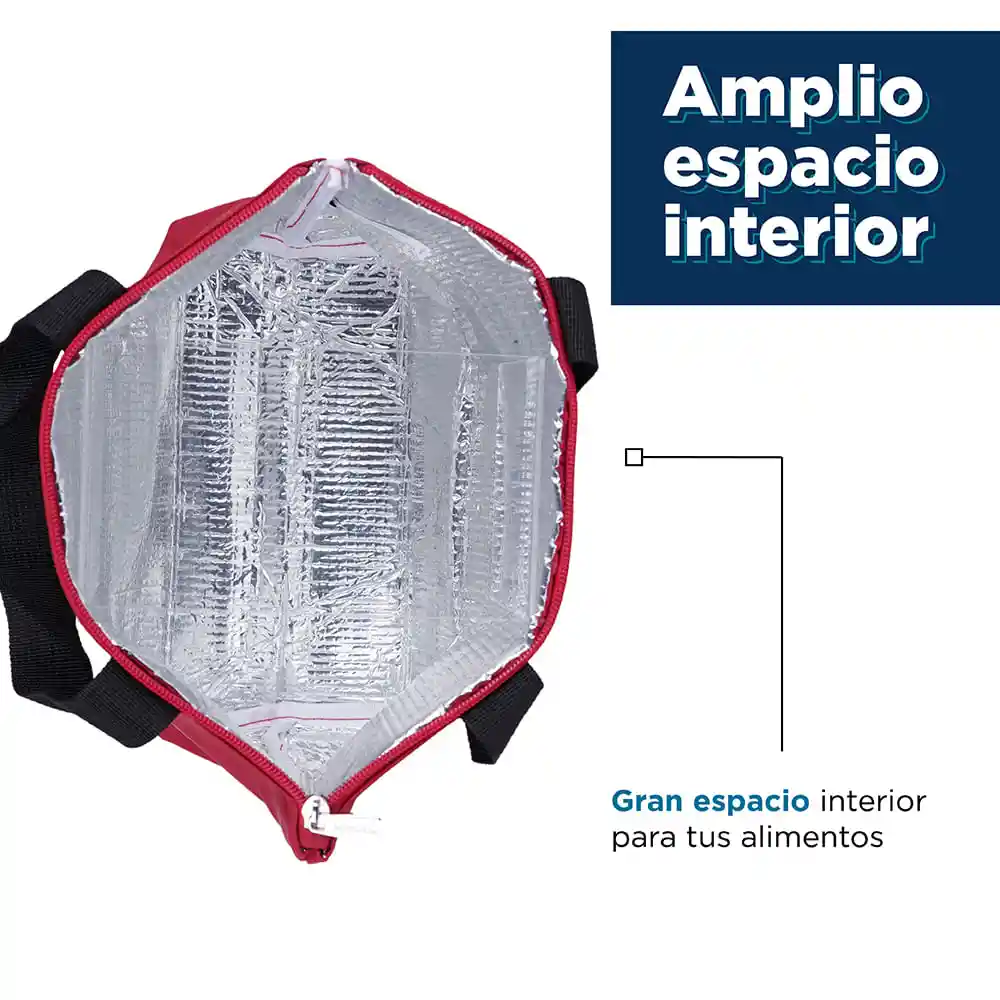 Miniso Lonchera Lisa Rojo 31.5x20.5x10cm