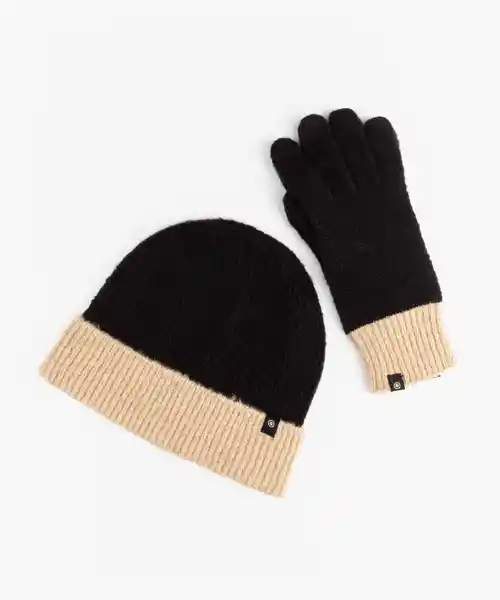 Set Gorro y Guantes Basic Negro Lounge