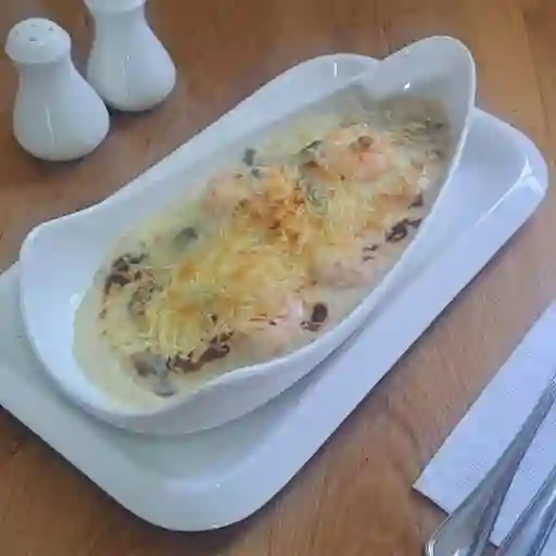Reineta al Gratìn con Camarones