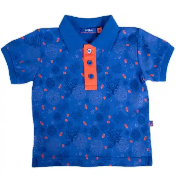 Polera Bebé Niño Azul Petróleo Talla 12 M Pillín