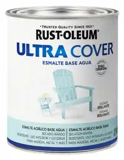 Rust Oleum Esmalte al Agua Ultra Cover Océano Brillante