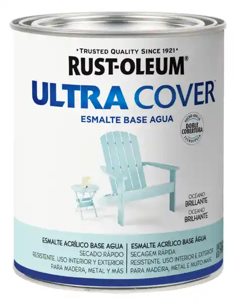 Rust Oleum Esmalte al Agua Ultra Cover Océano Brillante