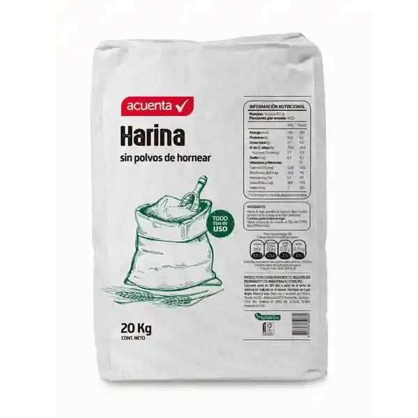 Harina Sin Polvos de Hornear Acuenta