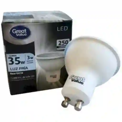 Great Value Lámpara Luz Led Luz Fria 4W GU10