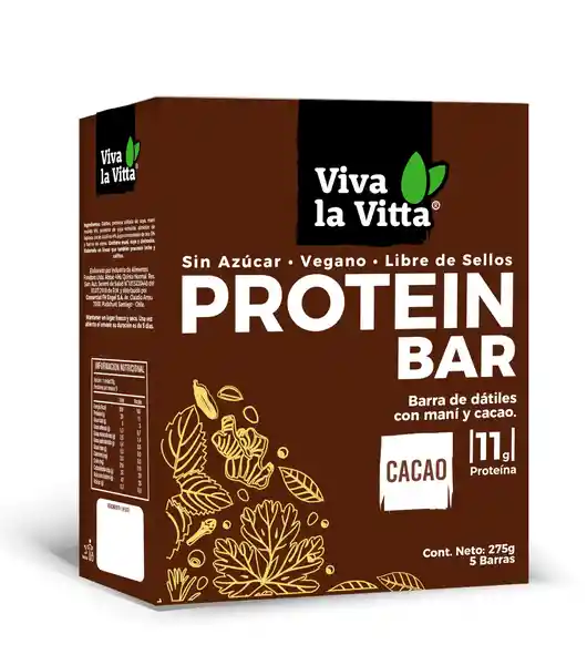 Viva la Vitta Barra de Dátiles Estuche Protein Cacao