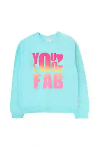 Polerón Junior Cerrado Day to Day Niña Turquesa 12 775