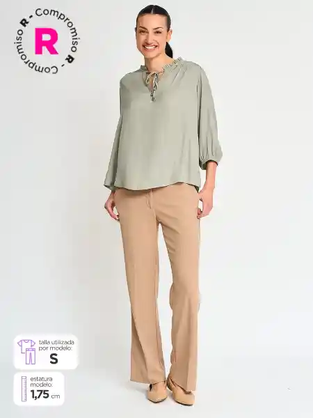 Regatta Blusa Manga Larga Doca Color Oliva M S25