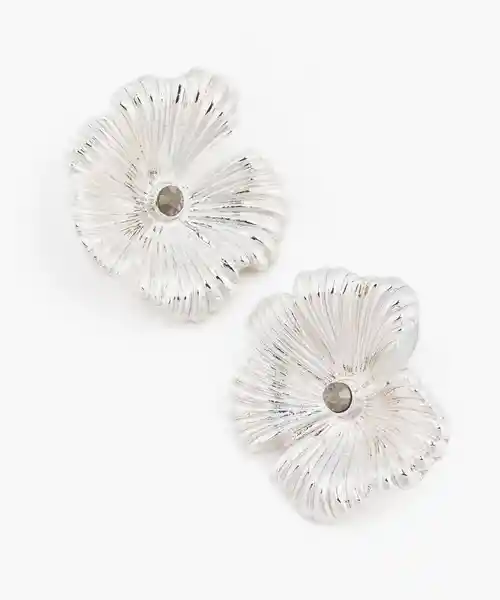 Aros Flor Grande Plateado Lounge