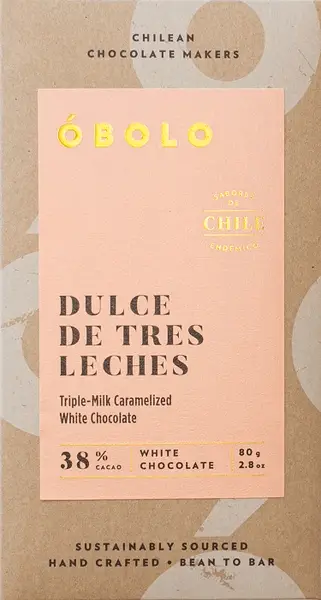 Óbolo Chocolate 38% Cacao Dulce Tres Leches Barra