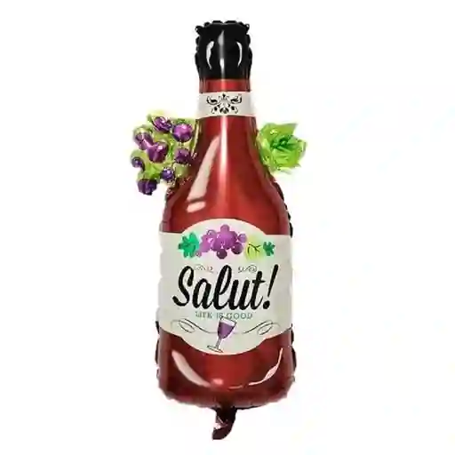 Globo Metálico Botella de Vino