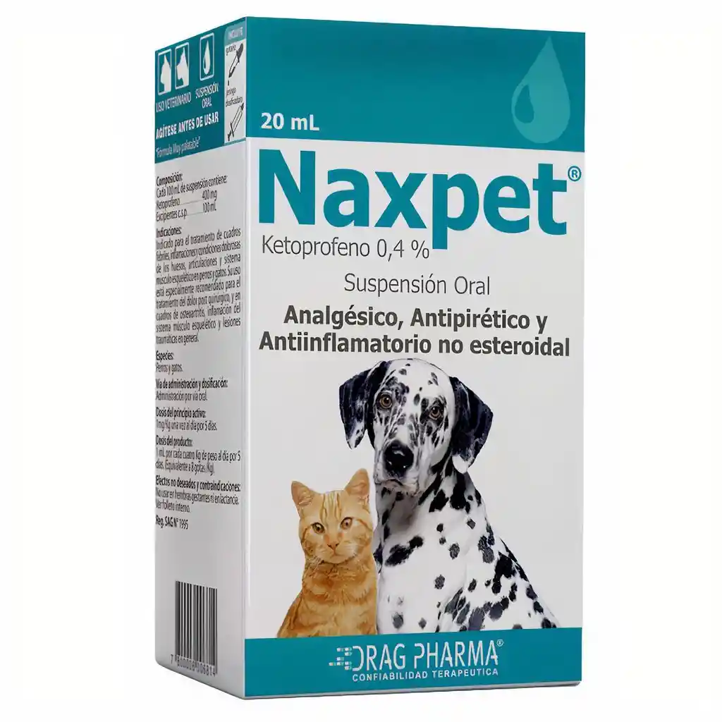 Naxpet Analgésico-Antiinflamatorio-Antipirético Suspensión Oral para Perros y Gatos