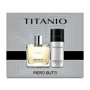 Piero Butti Set Perfume Hombre Titanio Fragancia + Desodorante