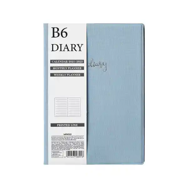 Miniso Libreta de Notas Con Calendario Azul B6