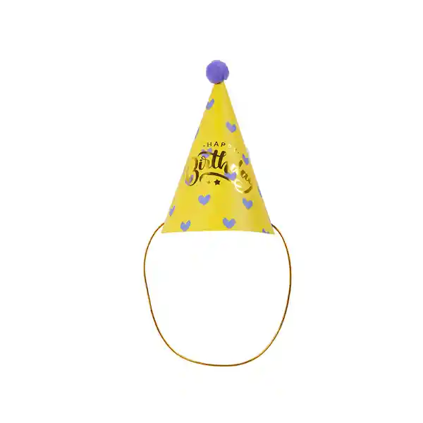 Gorro de Cumpleaños Con Corazones Morados Miniso