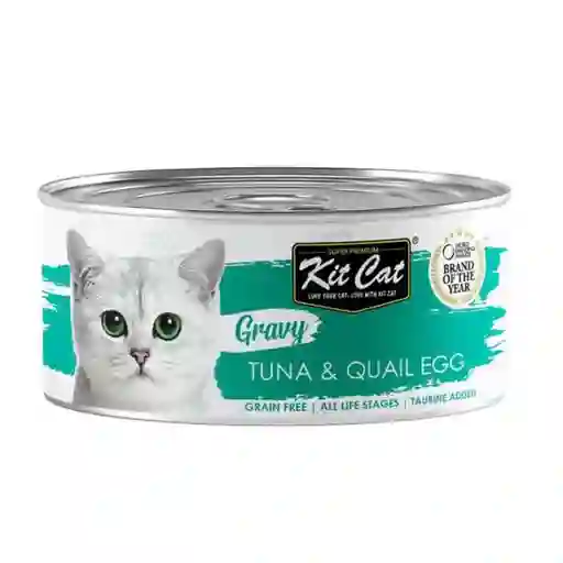 Kit Cat Alimento Húmedo Gato Atún y Huevo De Codorniz