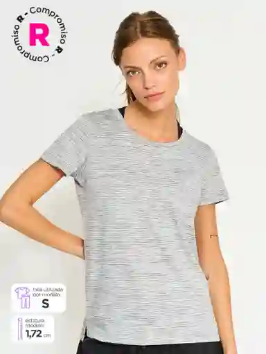 Head Polera Manga Corta Mel Muj Ttem Gris M