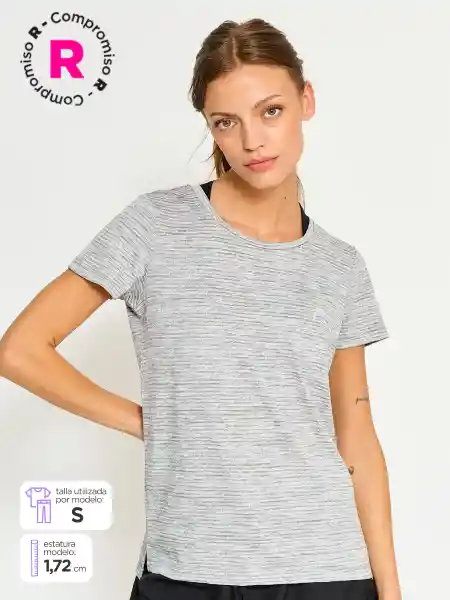 Head Polera Manga Corta Mel Muj Ttem Gris M