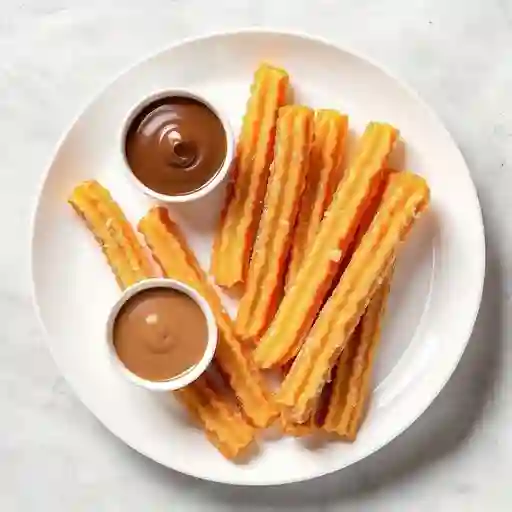 12 Churros manjar, chocolate o mixto