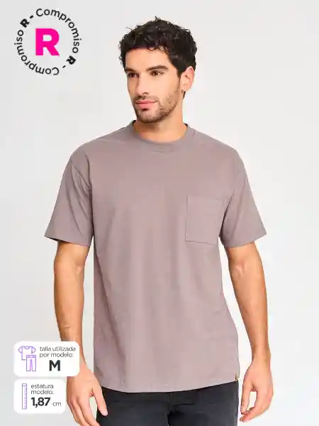Barbados Polera Manga Corta Dabo Gris L SS25 BB2