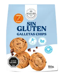 Ecovida Galletas Chocolate Chips sin Gluten sin Azúcar y sin Lactosa