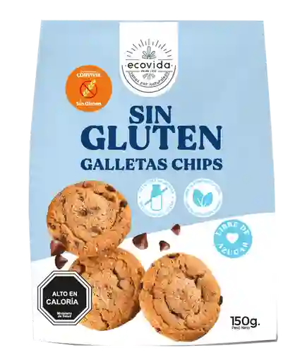 Ecovida Galletas Chocolate Chips sin Gluten sin Azúcar y sin Lactosa