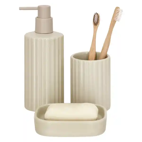 Vaso de Cerámica Para Baño Beige Casaideas