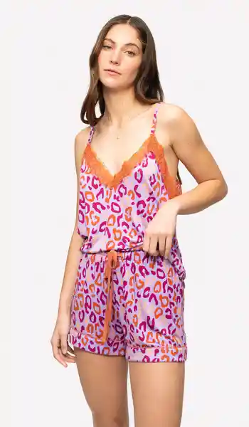 Lounge Pijama Corto Dreamy Animal Berry Encaje Talla M