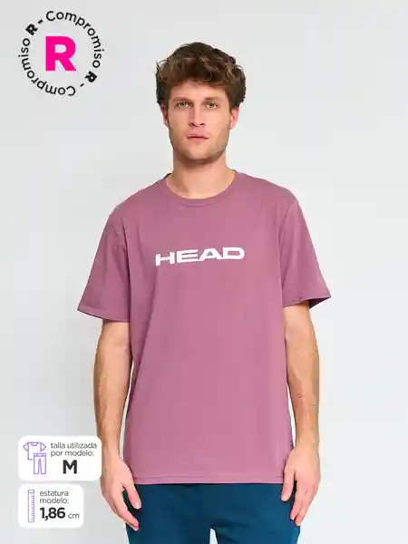 Head Polera Manga Corta Logo Q3 Hombre Rosa L SS25