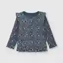 Polera de Bebé Niña Elasticada Flores Azulino Talla 36M Colloky