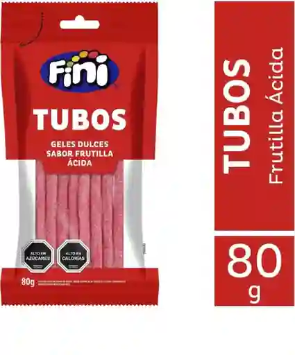 Fini Regaliz Caramelo en Forma de Tubo Sabor a Frutilla Ácida