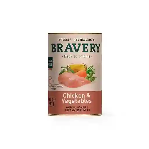 Bravery Alimento Húmedo Para Perro de Pollo y Vegetales