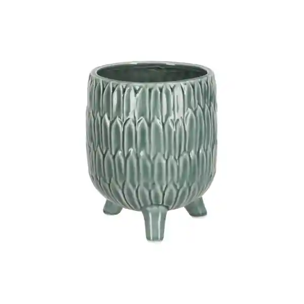Maceta de Cerámica Con Diseño y Patas 13 cm Casaideas
