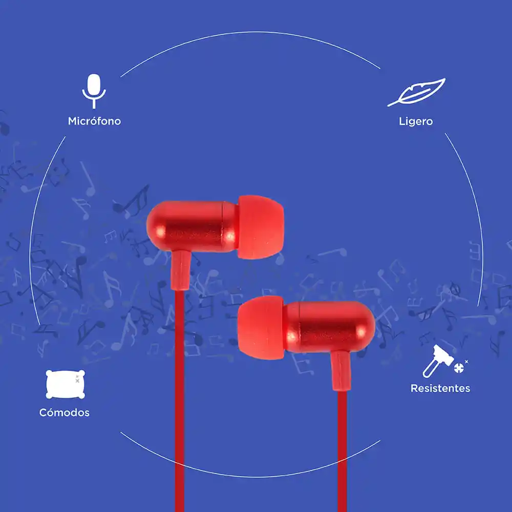 Miniso Audifonos De Cable Ge-12 Rojo