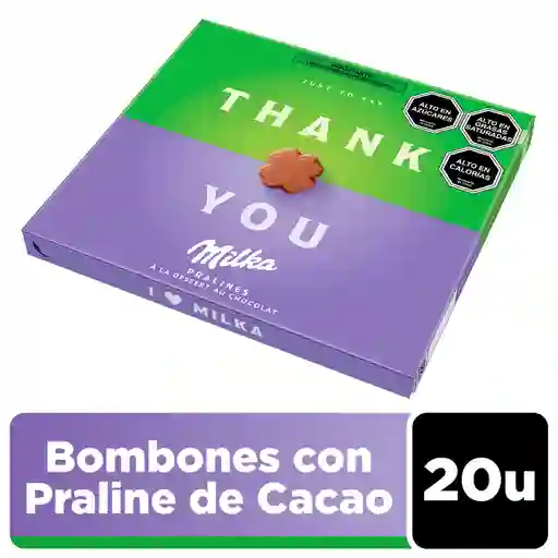 Bombones Milka Rellenos de Praline de Cacao, 20 unid.