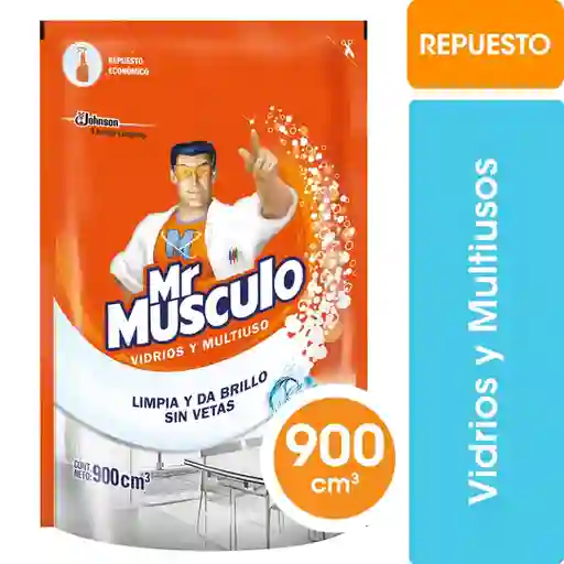 Limpiador Líquido Vidrios y Multiusos Mr Músculo Original Repuesto 900ml