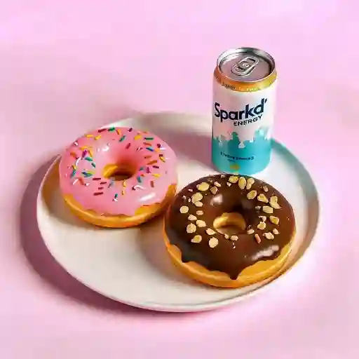 2 Donuts + Sparkd' Energy M