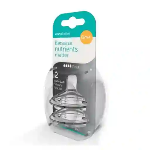 Nanobebe Pack Tetina Silicona 3Av- Flujo Alto - FUS3013419