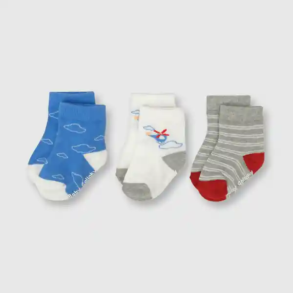 Pack Calcetines de Bebé Niño Gris Melange Talla 14/16 Colloky