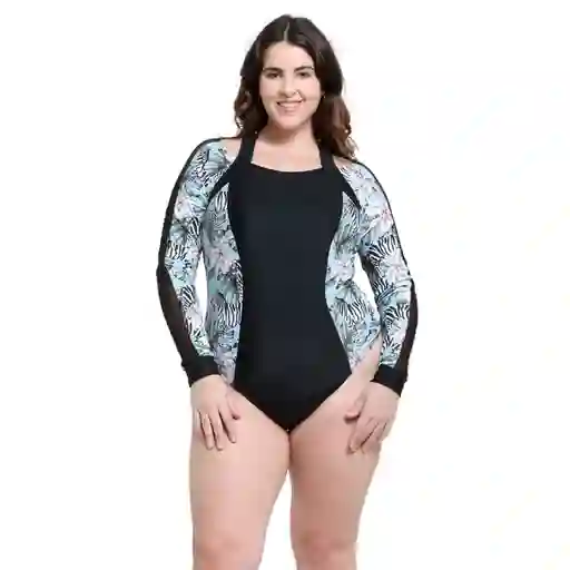 Traje de Baño Deportivo Manga Larga Estampado Talla XL Samia