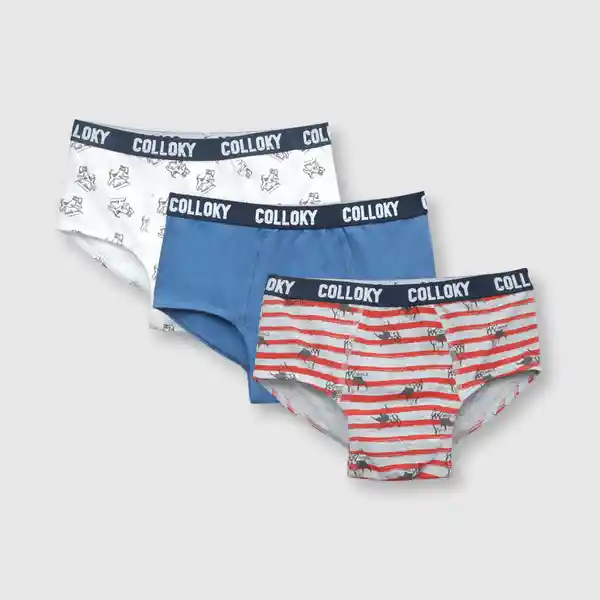 Pack Calzoncillo de Niño Estampado Denim Talla 8A Colloky