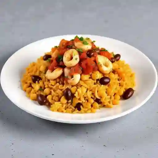 Tacu tacu de mariscos