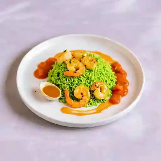 Arroz Verde Con Camaron Y Ostiones