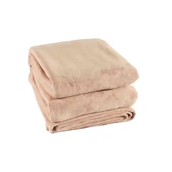 Frazada Bicolor 2 Plazas Beige Rosen